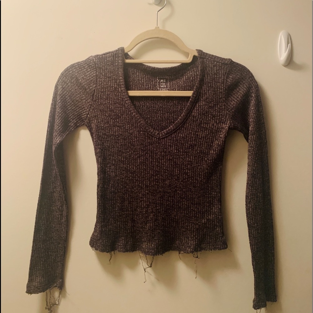 Pacsun Me to We distressed ribbed fitted top.